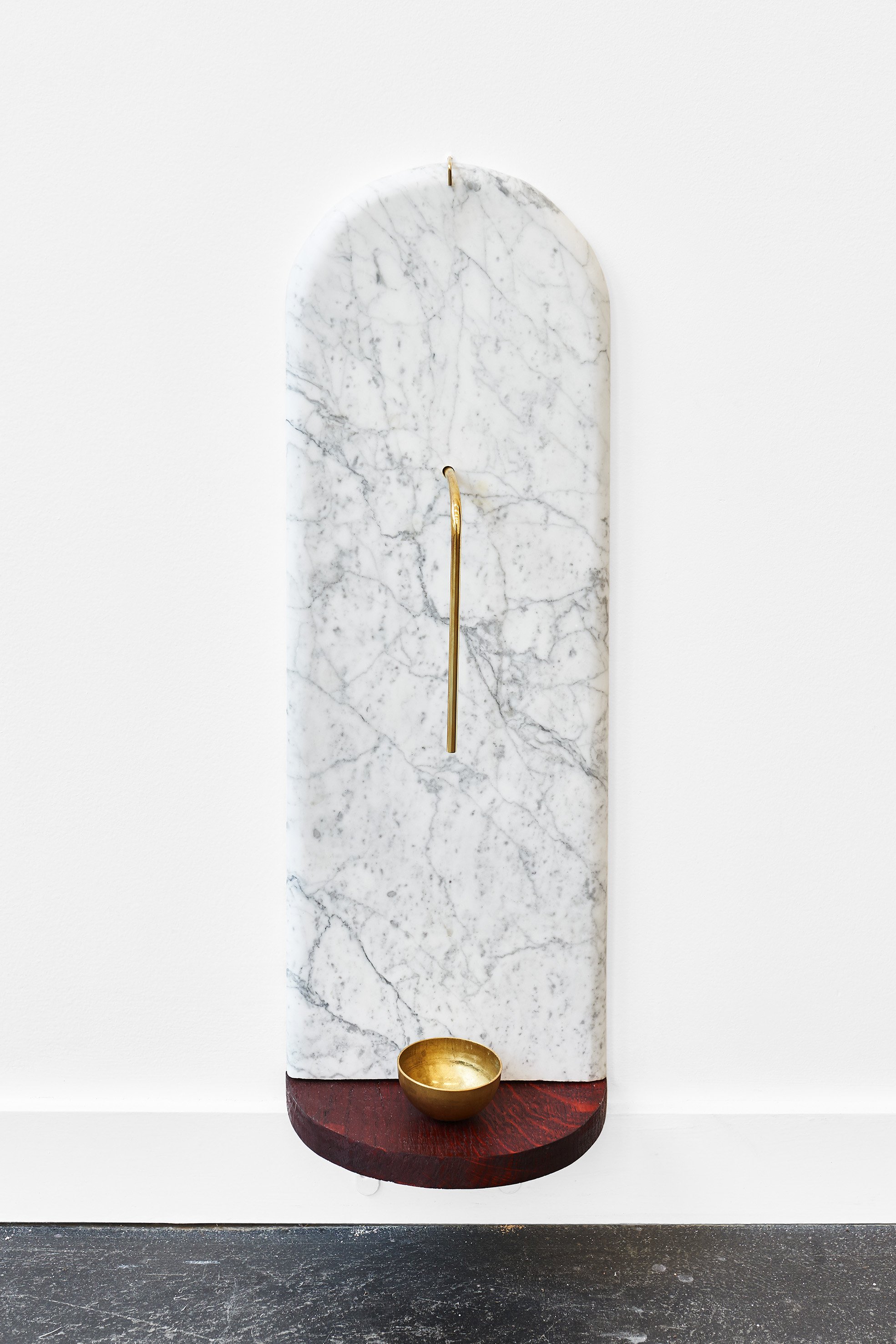 "A sec", 2020, Oak, Brass, Marble, 60 x 20 x 12 cm