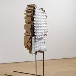 The very rigid, 2016, Leather, resin, iron, 177 x 82 x 100 cm
