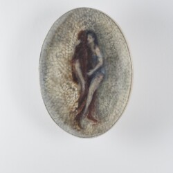 Iris, 2016, Oil, beeswax, resin on acrylic resin, glass 40 x 30 x 18 cm