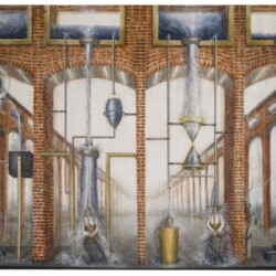 Dreamers, 2016, Oil and beeswax canvas 210 x 240 cm