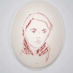"Luise", 2014, Glazed ceramic 72 x 55 x 4 cm