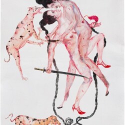 Invisible Threat, 2014, Watercolour on paper Unique 167 x 107 cm