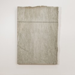Untitled, 1990, Granite "Verde Argento", canvas, cable, slip-knot 200 x 139 x 6,5 cm