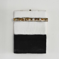 Untitled, 2011, Salt, ink and iron on wood 40 x 30 x 3,5 cm