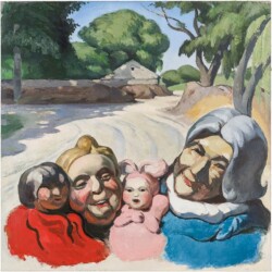 WANG XINGWEI, "Harmonious Smiles No 2", 2014, Oil on canvas 120 x 120 cm