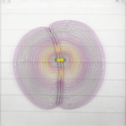 Trust me, 2005, Paper and string on plastic transparency 83 x 83 cm