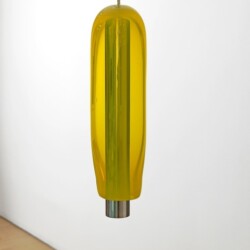 "Untitled", 2014, Blown glass, chromed steel, rope 66 x ∅ 20 cm