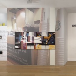 Invisible Cities, 2013, Diptych, oil on linen over photo mural Overall dimensions variable (paintings: 106 x 118 cm, 106 x 125 cm)