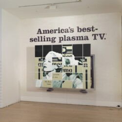 American Cinema, 2013, Oil on linen painting over photo mural, with video Overall dimensions variable (Painting: 152 x 204 cm)