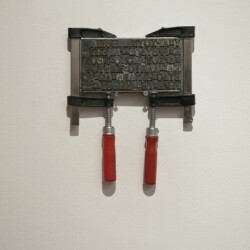 "19.9.1902", 2014, Lead, clamps 25 x 21 cm