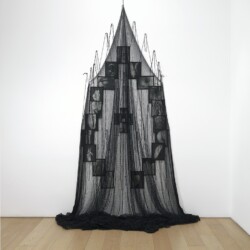 "Voeux sous Filet", 1997, B&W photographs, net  300 x 115 cm