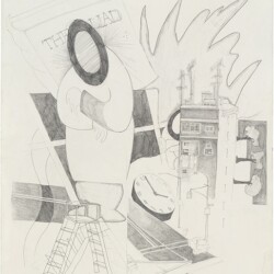 4th Street and Avenue B, (I) 1990, Graphite on paper 68 x 55 cm