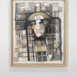 Untitled, 1984-1990, graphite, pastels, copper on paper 188 x 150 cm