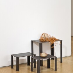 Untitled, 1990's, unfired clay, copper wire, wax, iron 30 x 28 x 18 cm | 26 x 30 x 18 cm | 53 x 39 x 32 cm