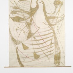Untitled, undated, mixed media on rice paper 141 x 134,5 cm