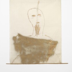 untitled, undated, mixed media on rice paper 141 x 134 cm