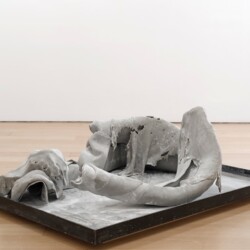 Last night’s dough, 2016, Resin, talc powder, painted wood  60 x 157 x 118 cm