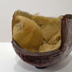 Honey pot, 2016, Resin, pine resin, leather  41 x 37 x 45 cm