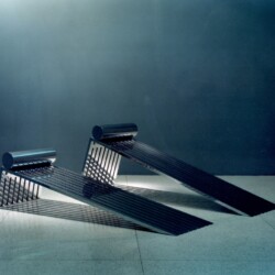 Rudolf Hess beach chairs, 1979, Nickel plated steel ed 1/9 79x200x60,5/ /56x200x60,5cm