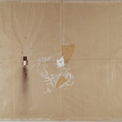 Untitled, 1966, Mixed media mounted on paper on stretcher, candle and glass 186 x 282 cm