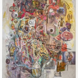 The Plague, 2017, Oil and paper on linen 244 x 204 x 6 cm