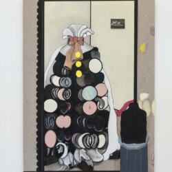 Real Somethings (Bow), 2017, Pencil, oil paint on canvas 196 x 149 cm