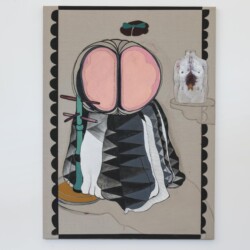 Real Somethings (Nippels), 2017, Pencil, oil paint on canvas 196 x 145 cm