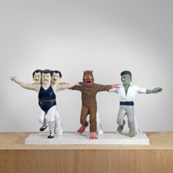 Koutalianos Koutalianos Koutalianos, Baboula and the Captain dance the Sirtaki 2012, Ceramic 44 x 100 x 24 cm
