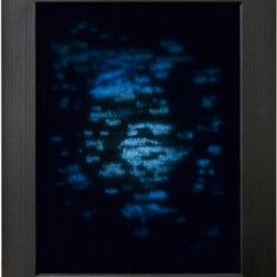 Faith and Reason, 2013, Flat screen, glass, computer code Ed. 5 & 2 AP 28,5 x 23 cm