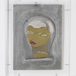 Untitled, n.d., Mixed media on plywood 44,5 x 32 cm (Plexi case dimensions: 52,5 x 41 x 6 cm)