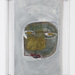 Untitled, n.d, Mixed media on plywood 55,5 x 28 cm (Plexi case dimensions: 61 x 37 x 6 cm)