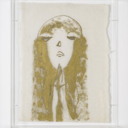 Untitled, n.d., Mixed media on rice paper mounted on Plexiglas frame 45,5 x 32,5 cm (Plexi case dimensions: 48 x 39 x 5 cm)