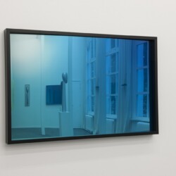 Blue Flash Black, 2018, Acrylic glass mirror, frame lacquered Ed. 2/3 80 x 123,5 x 8 cm