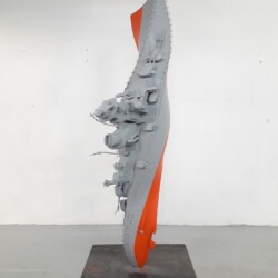 Dionisis KAVALLIERATOS, "Hey captain ! Isn't that your wife leaving with the deck boy on the stern?", 2007-2019, Plywood, steel base, 200 x 100 x 100 cm