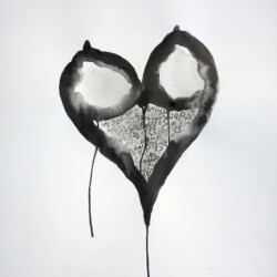 Coeur, 2019, Acrylic on paper, 60,5 x 49 cm