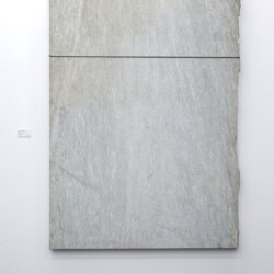 Giovanni ANSELMO, Untitled 1990, Granite Verde Argento, canvas, cable, slip-knot, 200 x 139 x 6,5 cm