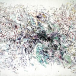 Something in the Air , 2018, Acrylic on canvas, ink, water-soluble marker pen, 140 x 200 cm