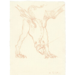 Christiana SOULOU "Dragon after Uccello"- from the Book of Imaginary Beings" after J.L. Borges, 2014, Colour pencil on paper,
