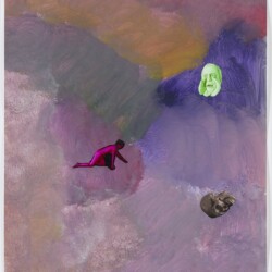 Tony OURSLER, "Call Drop", 2011, Acrylic and photo collage on paper, 43 x 35,5 cm