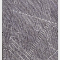 Alexandros TZANNIS, "Blue Black Layers over the Centre of the City", 2019-2020, Ball point pen on 640 gr paper (artist's frame: iron, magnets), 105 x 75 cm