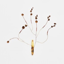 "Radar", 2020, Oak, Brass, Cotton thread, 30 x 20 x 30 cm