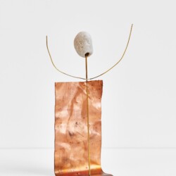 Untitled, 2020, Copper, Brass, Pebble, 25 x 9 x 16 cm
