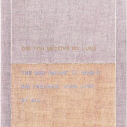 "Did you receive my love", 2018, Watercolour on paper and museum board, 130 x 92 cm (framed: 133,5 x 95 cm)