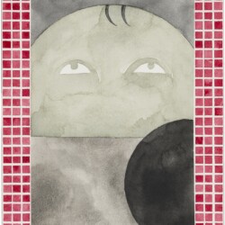 Untitled (Grey Εyes), 2016, Watercolour on paper, 31 x 23 cm (framed: 46 x 38,5 cm)