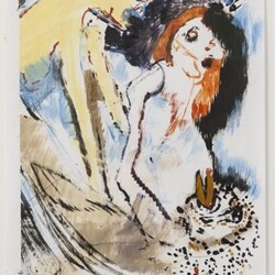 Daniel RICHTER, "Underground", 2003, Pencil, Oil, Tesa tape on paper, 29,7 x 21 cm