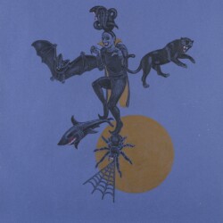 "Kος Τρομακτικός / Mr. Scary", 2020, Colour pencil on paper, 100 x 88 cm