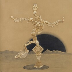 "Κα Σκελέτη / Mrs. Skeleti", 2019, Colour pencil on paper, 100 x 88 cm