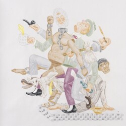 "Αλήτες του Δυτικού Κόσμου / Vagabonds of the Western World", 2019, Colour pencil on paper, 100 x 88 cm
