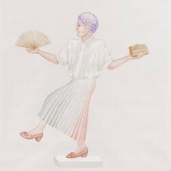 "Kα Διονυσία / Mrs. Dionysia", 2020, Colour pencil on paper, 108 x 88 cm