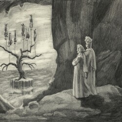 Dionisis KAVALLIERATOS "The Tree of Innocence from Inside the Cave of Guilt #4", 2008, Pencil on paper, 21 x 31 cm